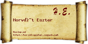 Horvát Eszter névjegykártya
